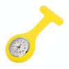 Portable Silicone Nurse Round Quartz Wristwatch Watch with Pin(Yellow)