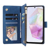 For Samsung Galaxy A26 5G Multifunctional Frosted Zipper Wallet Leather Phone Case(Blue)