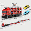 Children Transformable Ejector Truck Toys Foldable Storage Model Alloy Vehicle, Model: With 8 Cars