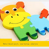 5 PCS Wooden Cartoon Animal Puzzle Early Education Small Jigsaw Puzzle Building Block Toy For Children(Aircraft)
