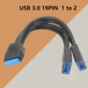 21cm Computer Motherboard 19 Pin USB3.0 One To Two Extension Cable