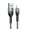 USAMS US-SJ448 U55 2A 8 Pin Aluminum Alloy Weave Charging Cable, Length:1m (Green)