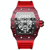BINBOND B6577 Barrel Shape 30m Waterproof Sports Quartz Watch(Red Silicone-Red-Black)