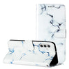 For Samsung Galaxy A16 4G / 5G Colored Drawing Marble Pattern Leather Phone Case(White Marble)