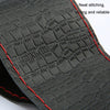 38cm Four-season Embossed Cowhide Hand-sewn Steering Wheel Cover(Wine Red)