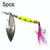 5pcs Rotation Luya Sequins Willow Leaf Feather Bait, Style: Lead Pendant  7g