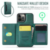 For iPhone 12 Pro Max DG.MING MAGKING-K2 Series MagSafe RFID Card Bag Detachable Phone Case(Green)