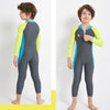 DIVE&SAIL Children Diving Suit Outdoor Long-sleeved One-piece Swimsuit Sunscreen Swimwear, Size: S(Boys Dark Gray)