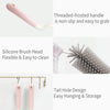 Silicone Rotating Multifunction Cleaning Cup Brush Set Bottle Nipple Straw Cleaner Brush(Bent Handle Pink)