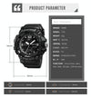 SKMEI 1742 Four-screen LED Digital Display Luminous Sports Shockproof Electronic Watch for Men(Black)
