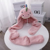 C0215 Adult Dinosaur Cartoon Velvet Hat Thickened Warm Scarf Hat, Size: One Size(Pink)