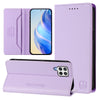 For Samsung Galaxy A22 4G RC01 Dual-Folded Magnetic Suction RFID Leather Phone Case(Light Purple)