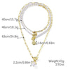 Angel Eyes Pendant Layered Necklace, Model: N2211-14 3 Layer Pearl Chain