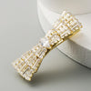 Bow Element Hairpin Duckbill Clip Alloy Inlaid Rhinestone Hair Clip(Golden)