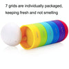 Portable Cylindrical Rotary 7 Compartments Independent Plastic Travel Pill Box(As Show)