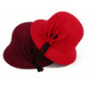 Autumn and Winter Ladies Pot Cap Woolen Top Hat with Flower Decoration, Size:One Size(Royal Blue)