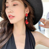 Long Exaggerated Fabric Art Handmade Petal Earrings, Color: E1910-4 Pearl Model