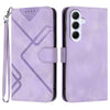 For Samsung Galaxy A26 5G Line Pattern Skin Feel Leather Phone Case(Light Purple)