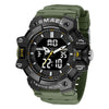 SMAEL 8080 Outdoor Sports Waterproof Multifunctional Glowing Double Dial Watch(Army Green)