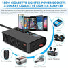 TR24 3 In 1 Car Cigarette Lighter Independent Switch Charger(Black Red)