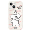 For iPhone 15 Skin Feeling Jelly TPU Hybrid PC Phone Case(Like Koala White)