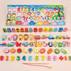 HBE-0729 7 in 1 Numbers Cognition Wooden Building Blocks Magnetic Fishing Educational Toy For Children(Math Board)