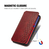 For Alcatel 1S 2021 Cubic Grid Pressed Horizontal Flip Magnetic PU Leather Case with Holder & Card Slots & Wallet(Red)