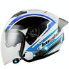 KUQIBAO Motorcycle Smart Bluetooth Sun Protection Double Lens Safety Helmet, Size: XXL(White Phantom Fiber+Gray Tail)