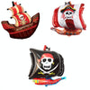 5PCS Pirate Ship Balloon Cartoon Halloween Aluminum Film Balloon(Red Black)
