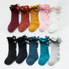 Baby Cute High Knee Fungus Lace Bow Socks, Size:XL(Grey)