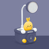 LED Mini Desk Lamp Student Dormitory With Pen Holder Sharpen Pen Desk Lamp USB Night Light(103 Quiet Blue)
