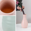 Modern Simple Plastic Flower Vase Creative Desktop Decoration Ornaments(Milk White)