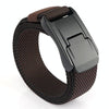 Men Casual Fashion Stretch Woven Quick Buckle Belt, Length: 125cm(Twill brown)