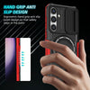 For Samsung Galaxy S24 5G Sliding Camshield MagSafe Holder TPU Hybrid PC Phone Case(Black Red)