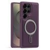 For Samsung Galaxy S23 5G Silver Shield MagSafe Holder Shockproof Phone Case(Purple)