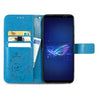 For Asus ROG Phone 6 Four-leaf Clasp Embossed Buckle Leather Phone Case(Blue)