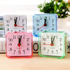 Square Alarm Clock Transparent Case Compact Digital Mini Bedroom Bedside Office Electronic Clock(White)