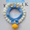 Handmade Crochet Cat Collar, 30cm, Light Purple, 3-5kg