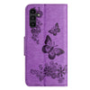 For Samsung Galaxy A36 / A56 5G Butterfly Embossed Flip Leather Phone Case(Purple)