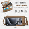 CaseMe Me30 Multi Functional Diagonal Cross Bag Phone Case(Brown)