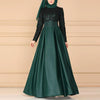 Lace Stitching Retro Large Swing Dress Ethnic Style Long-Sleeved Slim Dress, Size:M(Purple)