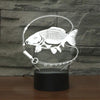 Fishing Black Base Creative 3D LED Decorative Night Light, Rechargeable with Touch Button