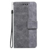 For Realme 13+ Global Geometric Embossed Leather Phone Case(Grey)