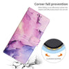 For Samsung Galaxy A55 5G Painted Marble Pattern Leather Phone Case(Purple)