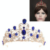 Crystal Wedding Crown Bride Crown Headband Accessories Hair Jewelry Ornaments(Blue)