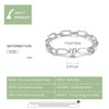 S925 Sterling Silver Paperclip Love Women Bracelet Jewelry, Size:19cm