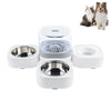 Automatic Pet Water Fountain with Food Bowl, Grey - Cat & Dog