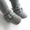 0-1 Year Old Spring and Autumn Knitted Baby Shoes Warm Toddler Cotton Shoes, Size:Inner Length 11cm(White Stars)