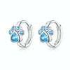 Cat Paw Print Simple Sterling Silver Zircon Earrings Earrings