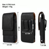 For 6.7-6.9 inch Mobile Phone Cowhide Texture Oxford Cloth Waist Bag(Black)